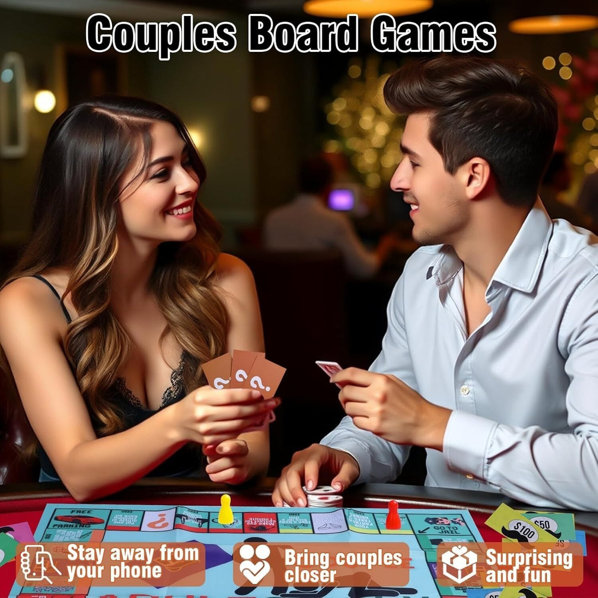 Couple Adult Opoly Board Game Deck Cards Date Night Ideas Conversation Intimacy