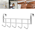 Stainless Steel 5 Hook Over Door Hanger Cabinet Towel Clothes Holder