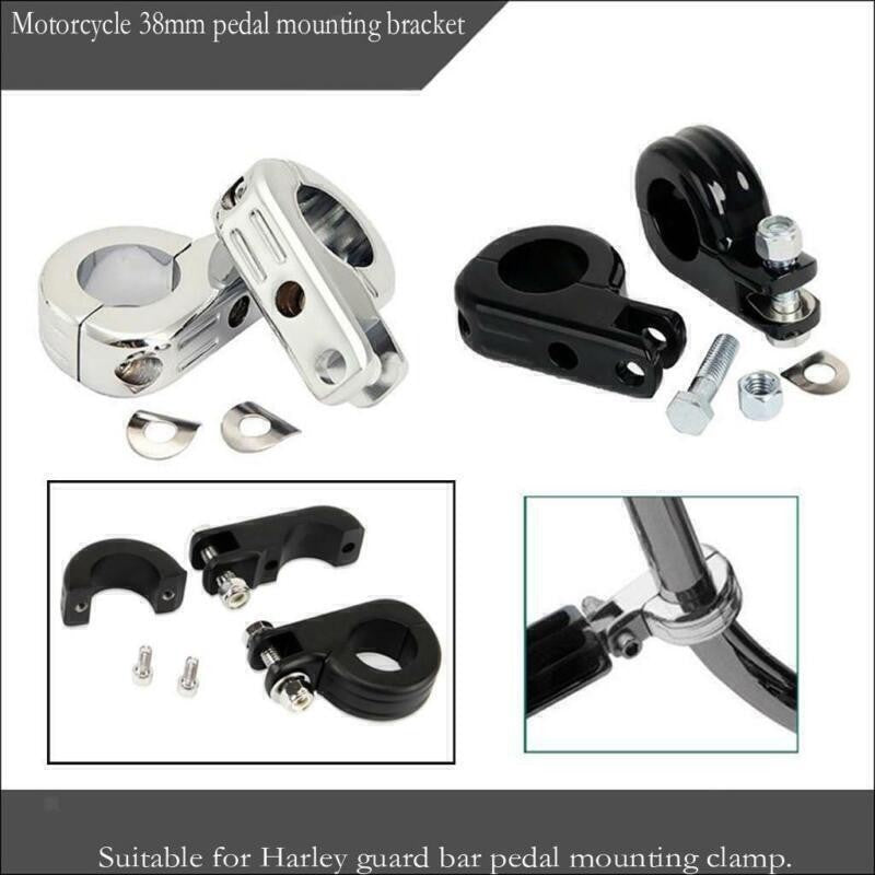 1‑1/2" 38mm Motorcycle Highway Foot Peg Mount Clamp Engine Crash Bar For Harley