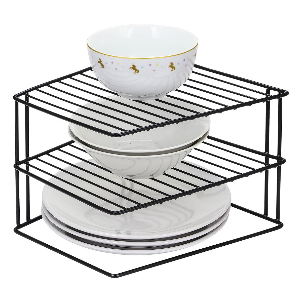 Multifunction 3 Tier Corner Plate Kitchen Cupboard Organiser Tidy Storage Rack