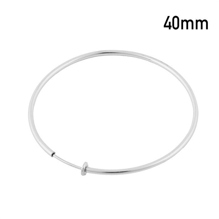 1 Pair 40/50/60mm Clip-On Earrings Small/Medium/Large Non-Pierced Hoop Style