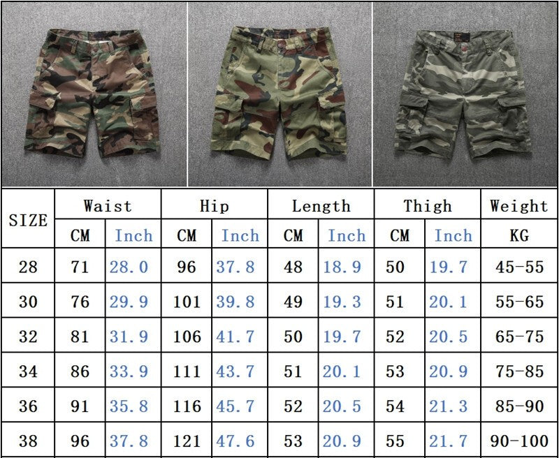 Mens Cargo Shorts Army Combat Camouflage Jeans Camo  Work Casual Half Pant.*