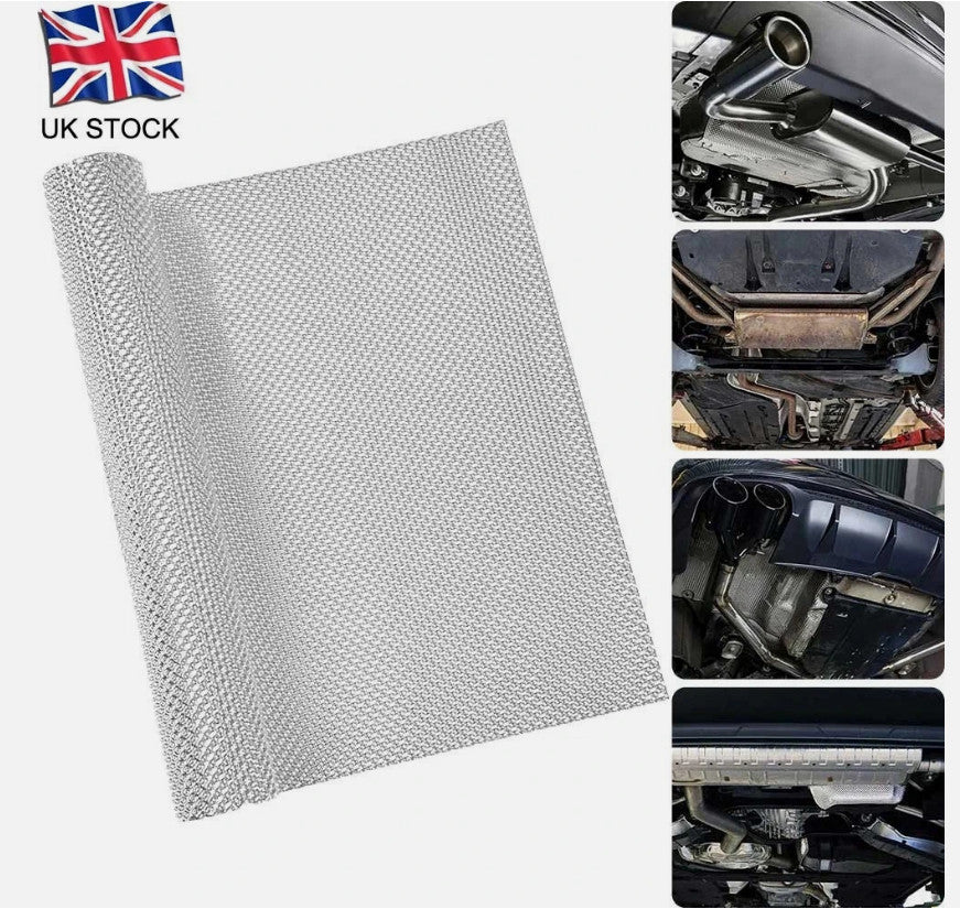 Motorsport Embossed Aluminium Heat Shield Material 40x100cm Sheet Rally