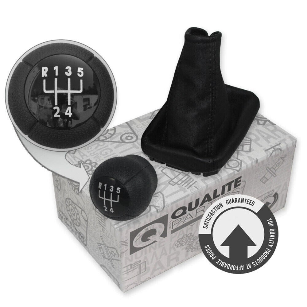 Opel Corsa C 00-09 Meriva A 03-10 5 Speed Black Gear Knob & Shift Boot Set
