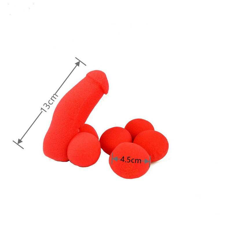 Banana Prank Sponge, Small Sponge Brother with 4 Red Sponge Balls, Big Red Spong