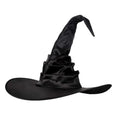 Unisex Halloween Ruched Large Witch Hat Cosplay Costume Party Witch Hat Black
