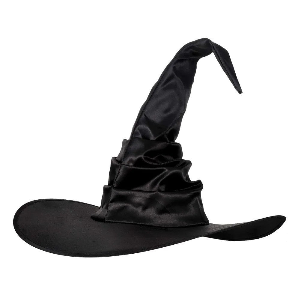 Unisex Halloween Ruched Large Witch Hat Cosplay Costume Party Witch Hat Black
