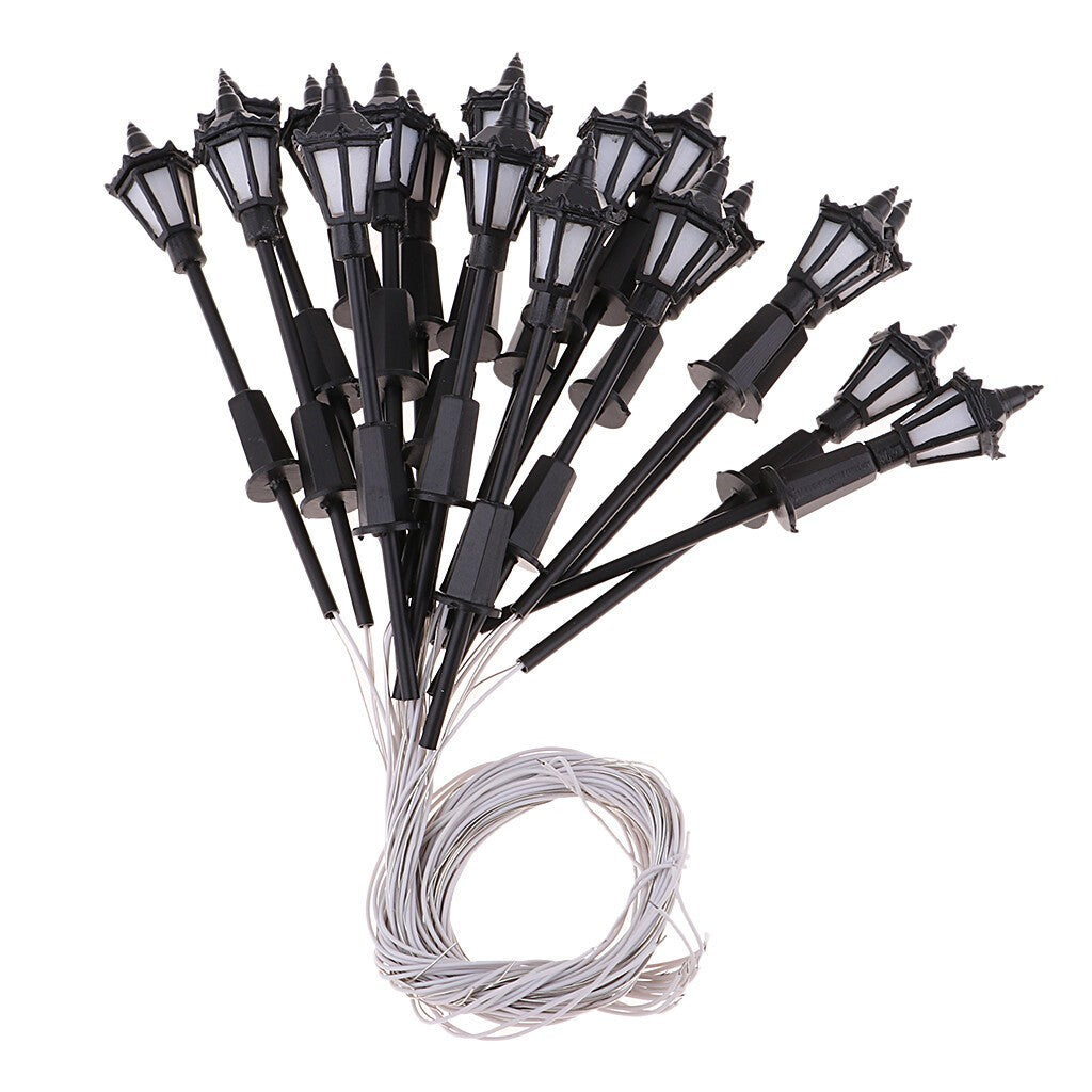 20pcs N Gauge LED Street Lights Model Railway Lamppost Dollhouse Lamp