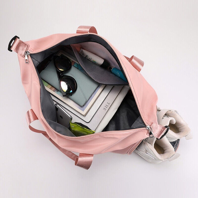 Women Fitness Gym Bag Travel Weekend Bag Large Holdall Luggage Shoulder Bag