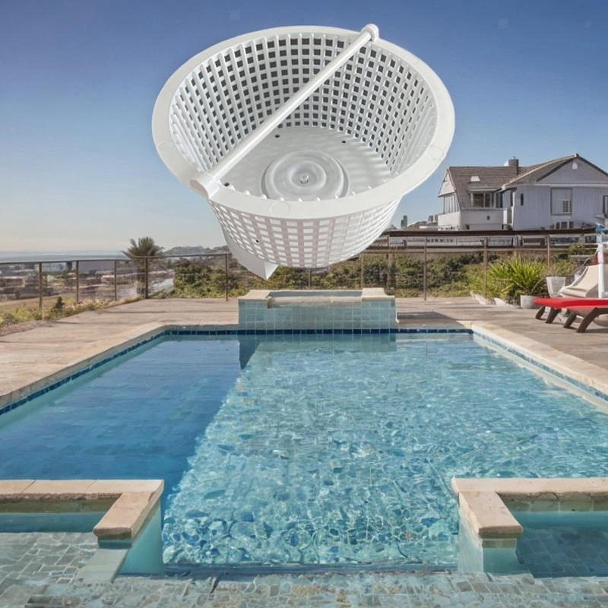 Pool Skimmer Basket Save Effort and Time with Handle Strainer Filter Basket