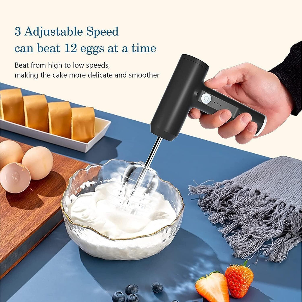 Electric Handheld Mixer 3 Speed Whisk Egg Beater Cake Food Frother Blender USB