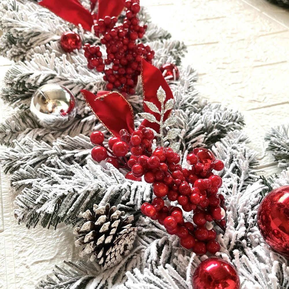 Christmas Snowy Christmas Wreath For Front Door Garland Xtmas Decoration Outdoor