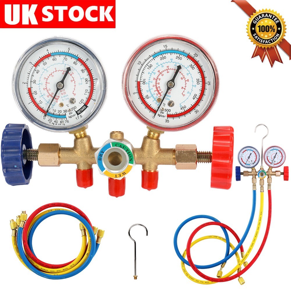 Refrigerant Manifold Gauge Set Air Conditioning Hose Diagnostic Tools R22 R134A