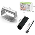 Garlic Press Chopping Stainless Steel Crusher Curved With Brush Grinding Kitchen