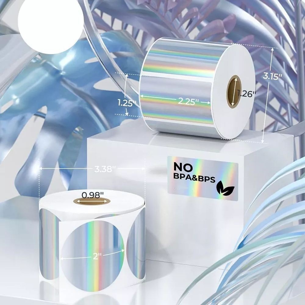 Self-adhesive Wrapping Stickers Holographic Thermal Printer Sticker Name Tag