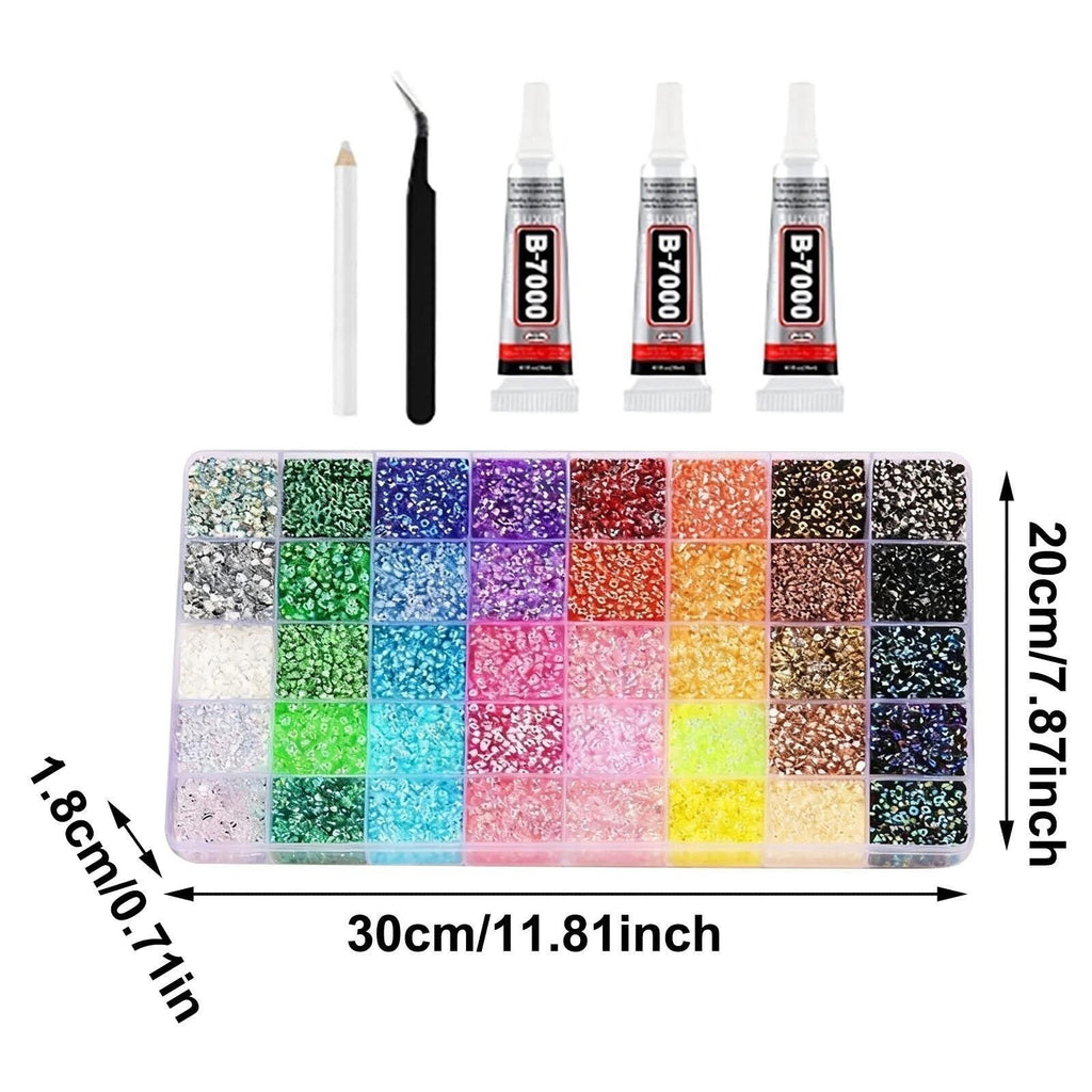 32000Pcs 40 Colors 3Mm Multicolor Resin Flatba Jelly Rhinestones for Bedazzling
