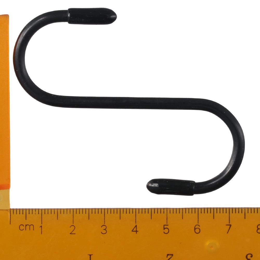 12pcs iron Metal  S Hook Black Heavy Duty S Hooks Vinyl Coated S Hooks  Kitchen