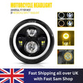 Universal Motorcycle Headlight 7" inch Motorbike Hi/Lo LED Front Light Headlamp