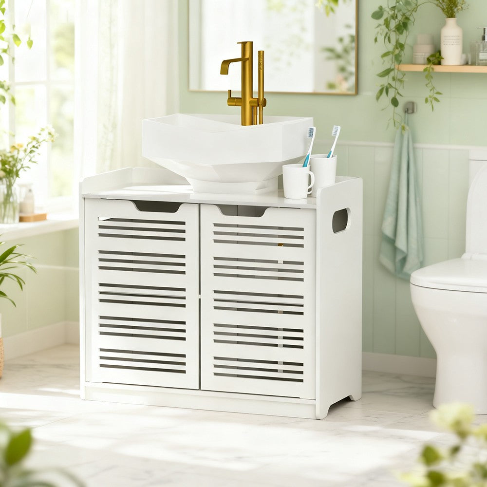 White Stylish Bathroom Cabinet for Basin Storage Under Sink Vanity Unit