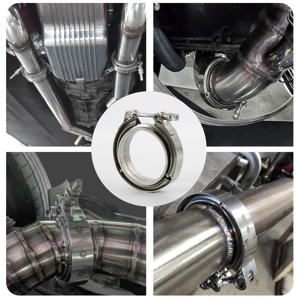 76mm 3" Inch V-band Clamp + Flanges Complete Stainless Steel Exhaust Turbo Hose