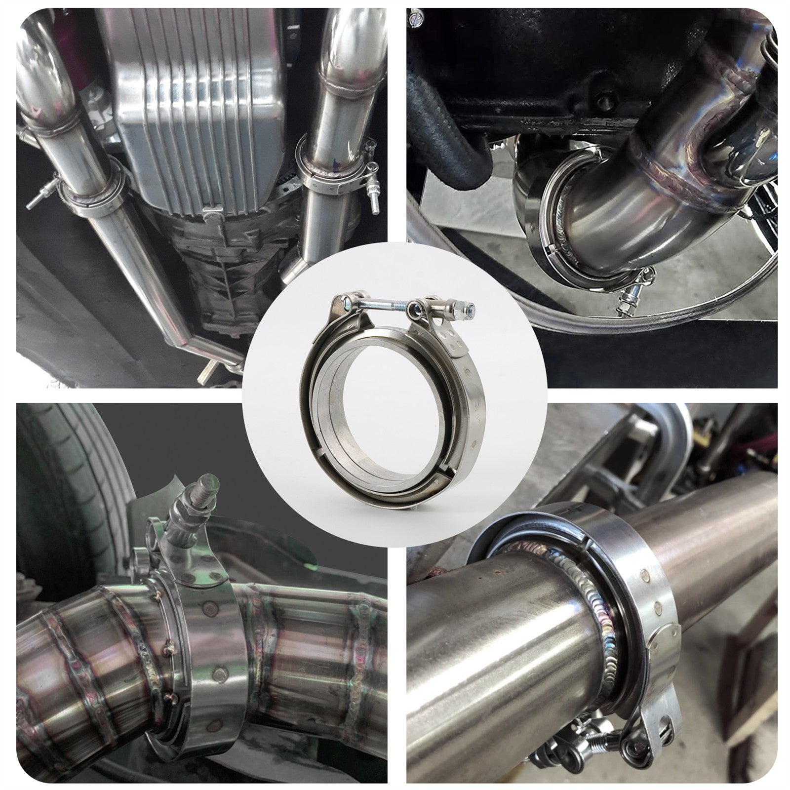 76mm 3" Inch V-band Clamp + Flanges Complete Stainless Steel Exhaust Turbo Hose