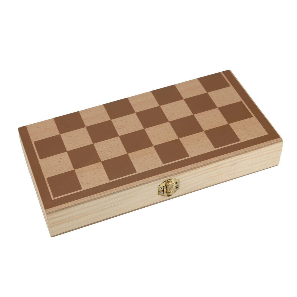 Wooden Folding Chess Board Set – Magnetic Large Chess Pieces, Family Toy Game