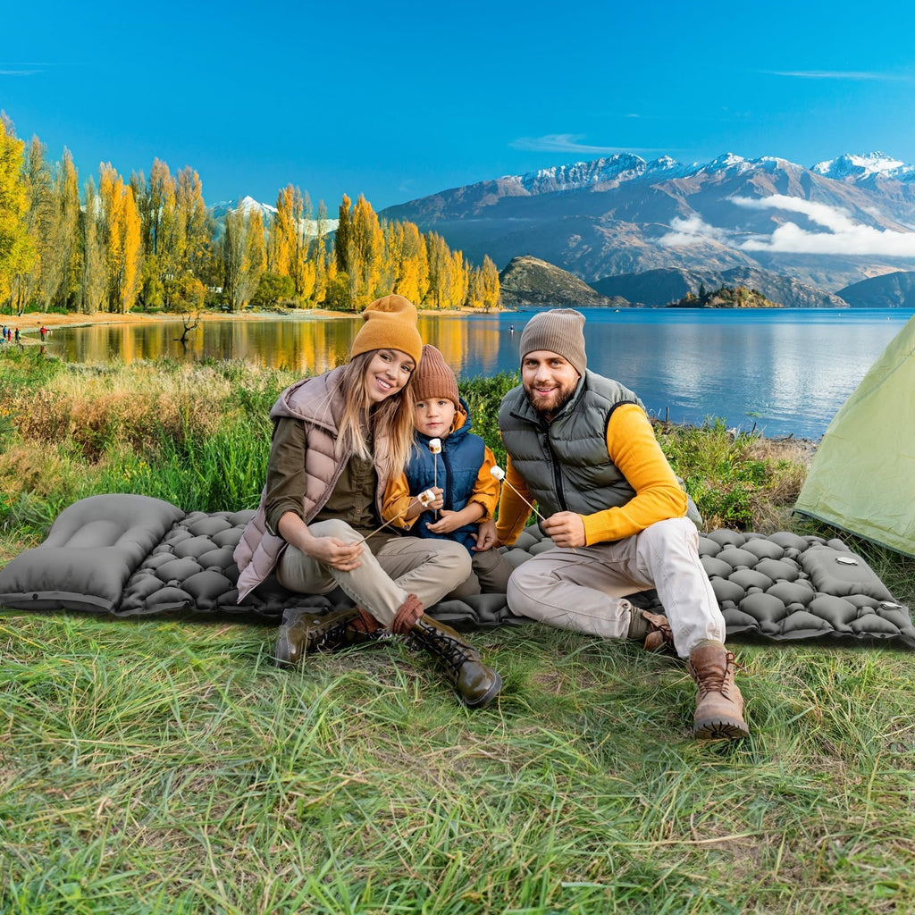 Inflatable Mat Camping Sleeping Self Inflating Air Bed Mattress built in Pump UK