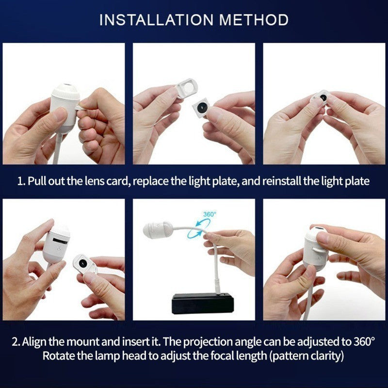 HD Smart Dynamic 5D Holographic Night Light Projector, Plug and Play Projector*/