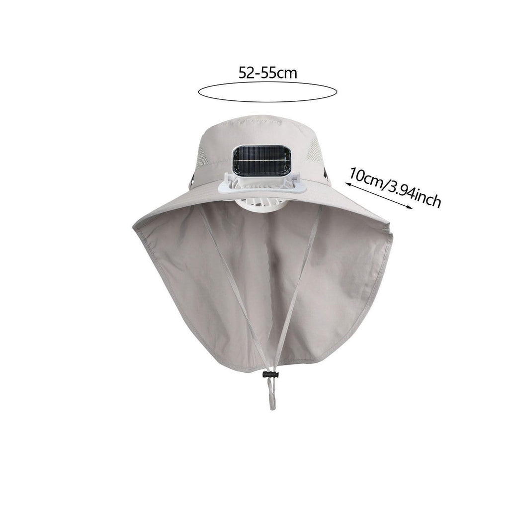 Kids Wide Brim Hat with Solar Fan Sunscreen Cooling Hat for Boys Girls