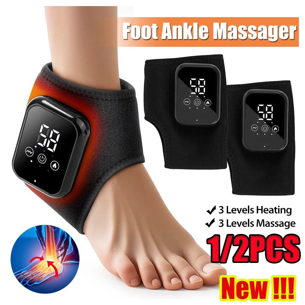 1/2x Electric Foot Ankle Massager Method Massager Vibration Infrared Pain Relief