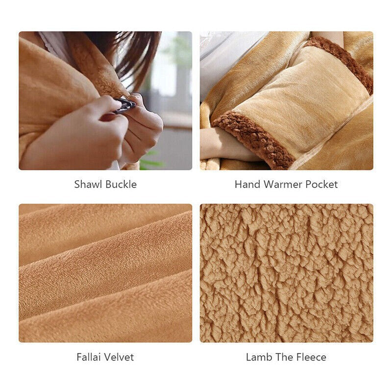 Electric Heated Throw Over Blanket Large Warm Washable Fleece Winter Warming USB