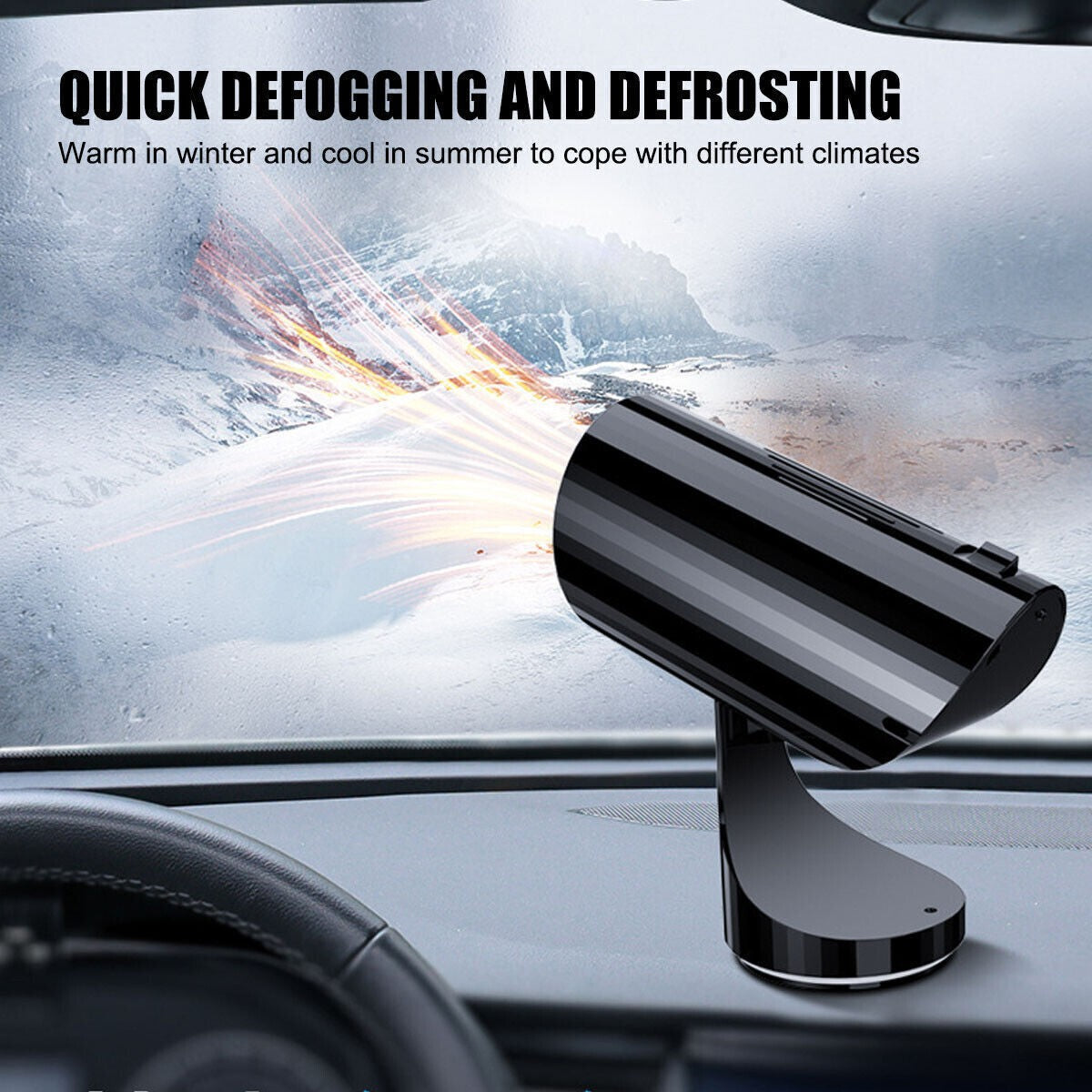 150W Electric Car Heater 12V DC Heating Fan Defogger Defroster Demister Portable
