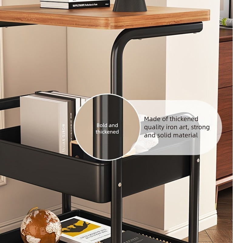 3 Tier Storage Trolley Cart Kitchen Utility Rolling Rack Tray Shelf On Wheels