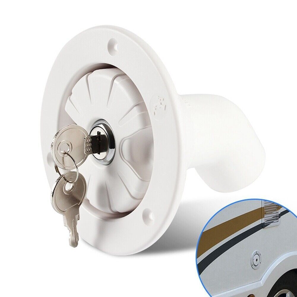 White Fresh Water Tank Locking Inlet Filler Cap ,For Motorhome Campervan Caravan