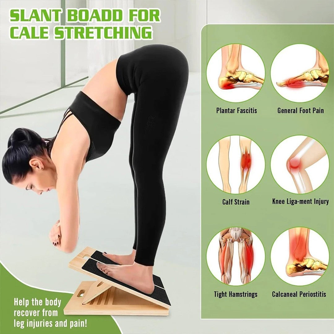 Professional 5 Level Calf Stretcher Incline Board Ankle Wooden Slant Board