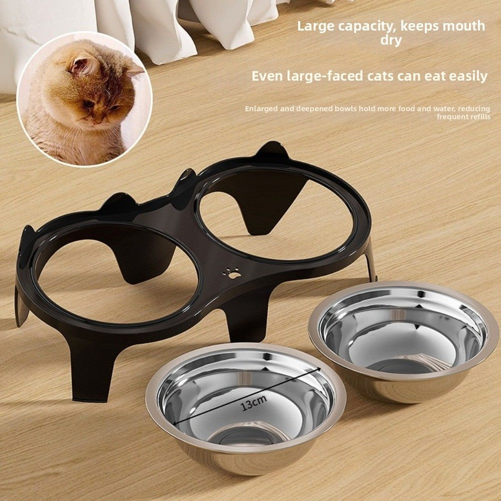 Pet Double Feeder Bowl Elevated Pet Bowl Cat Dog Water Food Bowl Pet Supplies