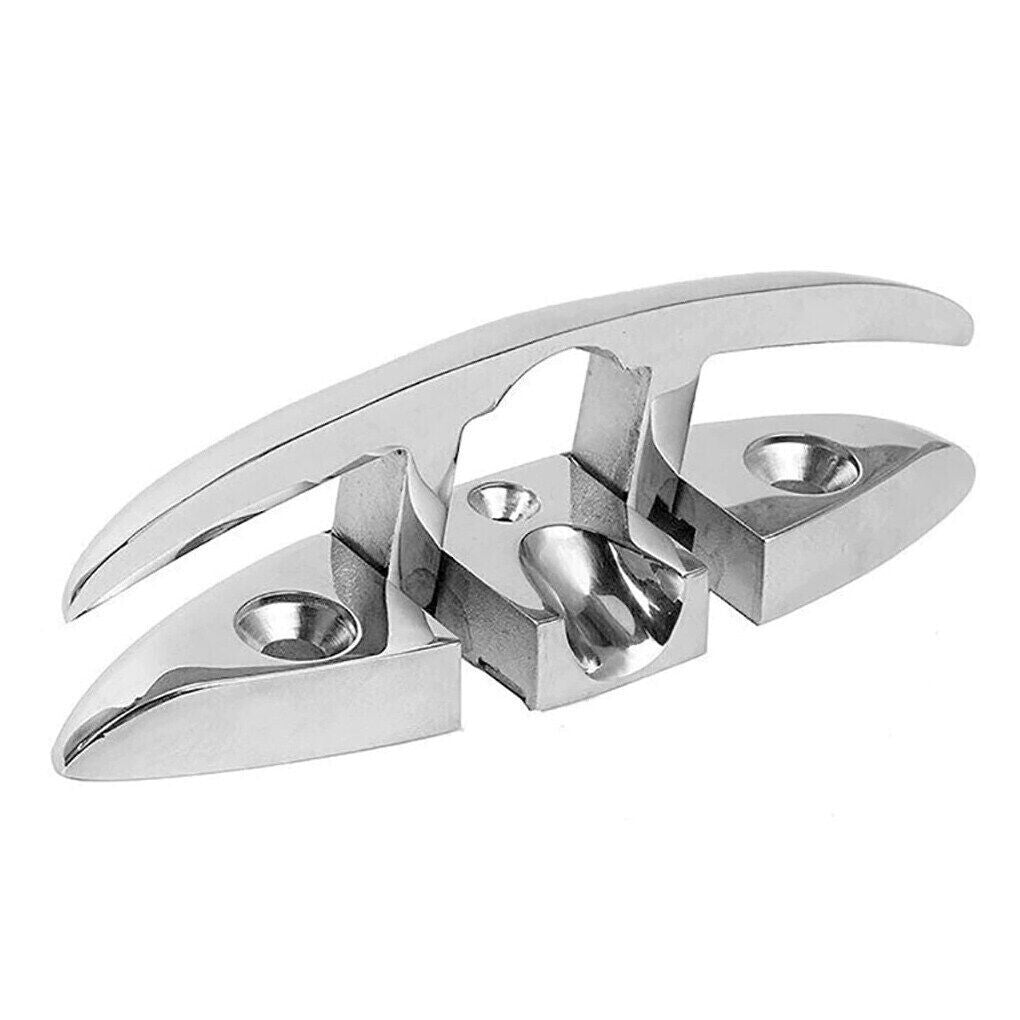 4X 5" Boat Flip Up Folding Dock Cleat Marine 316 Stainless Steel Base Hardware