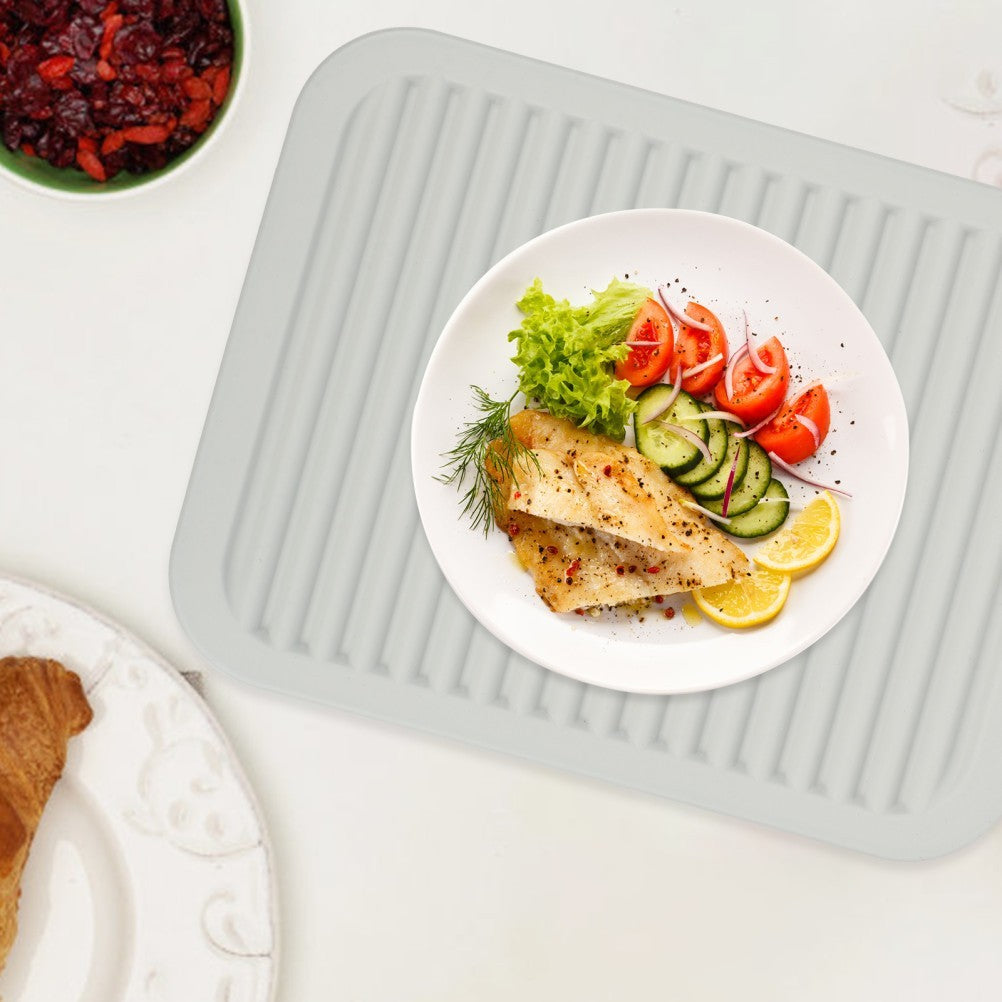 2 Pcs Heat Resistant Silicone Mat Kitchen Drying Dish for Counter