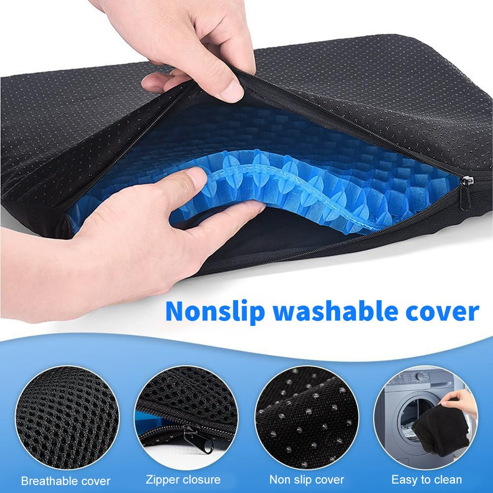 Honeycomb Breathable Gel Seat Cushion Cooling Double Thick Egg Sitting Mat