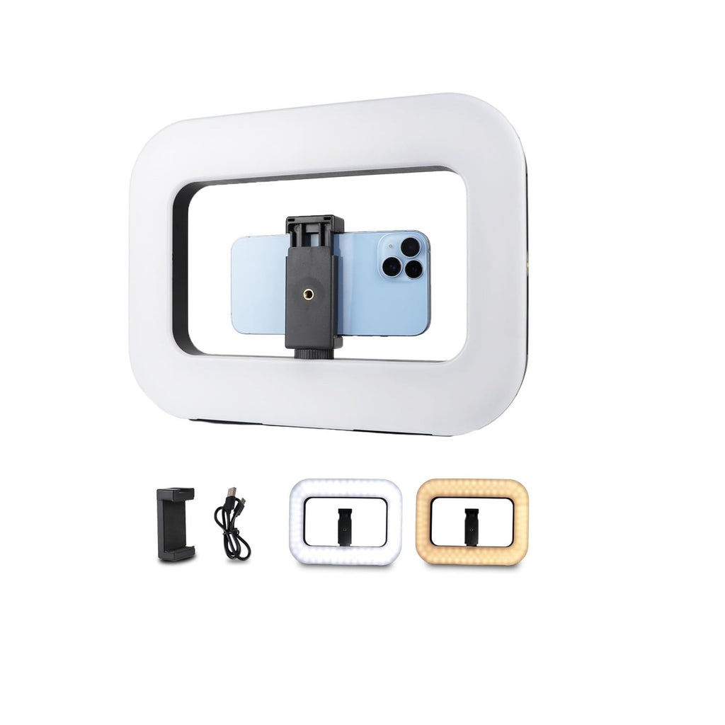 Smartphone Video Rig with Light Handheld Ring Selfie Light Kit LED Mobile Vide