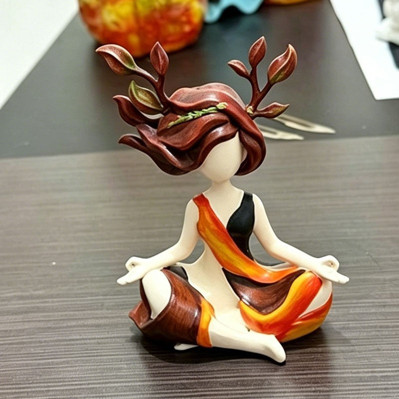 Resin Goddess of Nature Statue Zen Sculpture Figurine Home Decor Gift