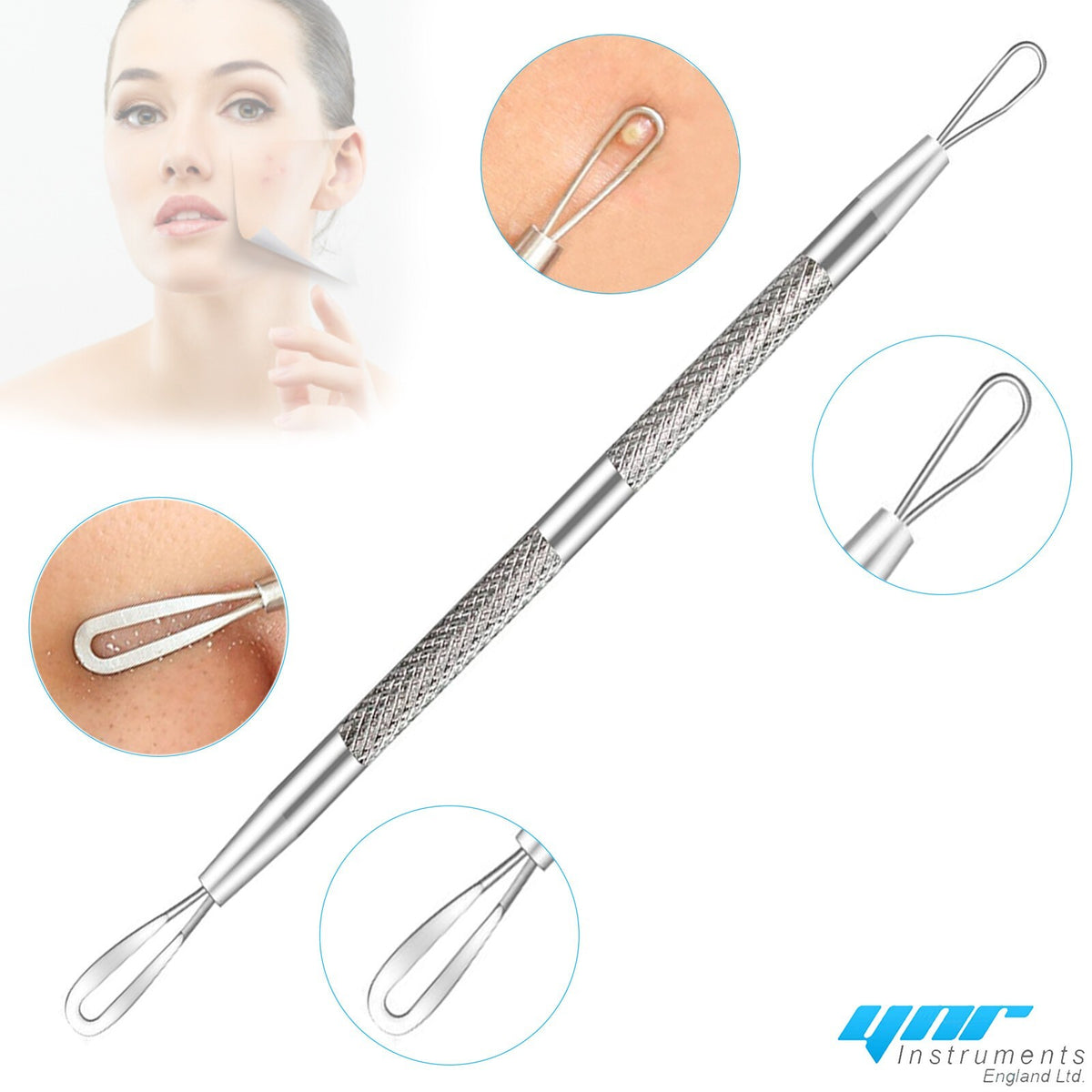 Whitehead & Blackhead Facial Acne Pimple Extractor Comedone Remover Small Tool