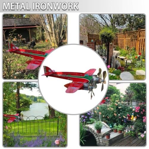 Airplane Wind Spinners Metal Pinwheels Outdoor Aircraft Windmill Garden Decor