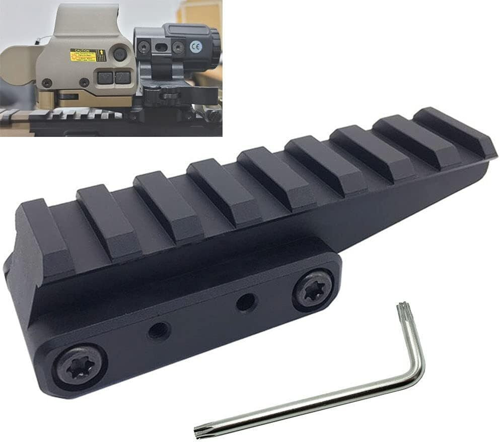Red Dot Riser Mount 20mm Picatinny Rail 8 Slot Optics Mount FAST Style