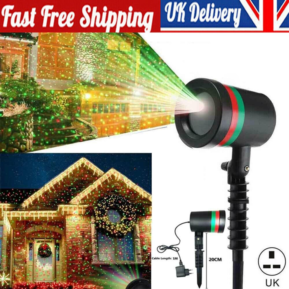 Christmas Moving Laser LED Projector Light Xmas Party Outdoor Landscape Lamp UK
