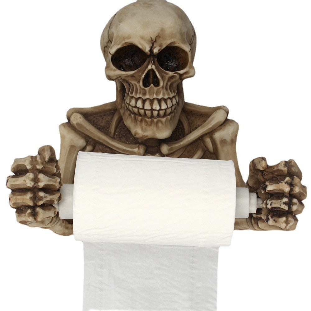 Skeleton Toilet Paper Holder with Keyhole Slot for Wall Mounting, Spooky Skull🔥