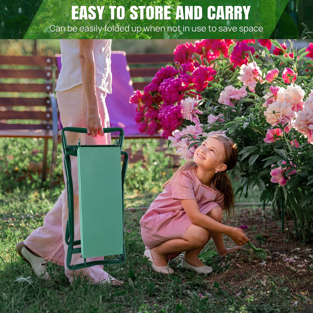 Portable Garden Kneeler Foam Kneeling Stool Tool Bag Padded Seat Seat Pad