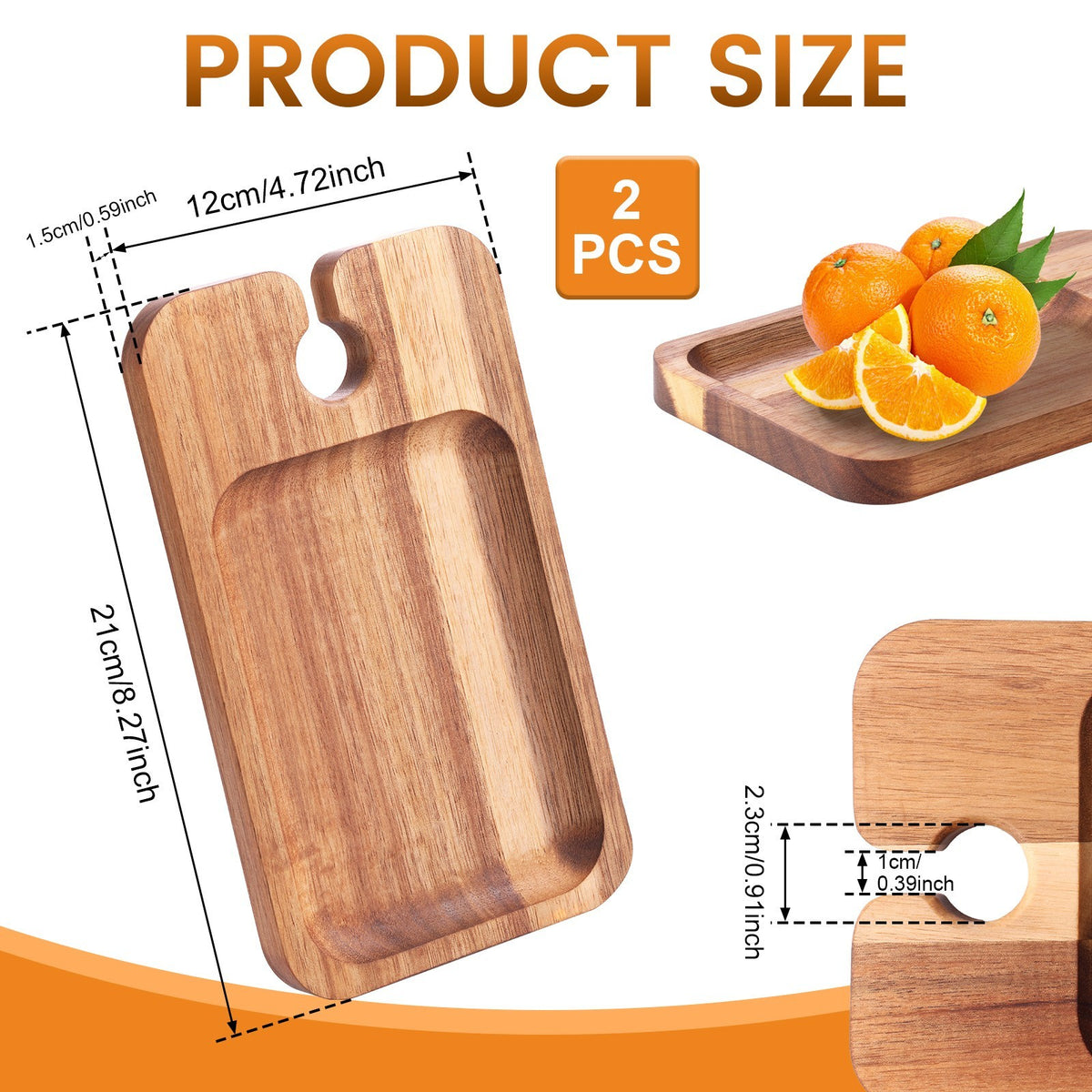 2Pcs Wine Appetizer Plates Wood Appetizer Plates With Wine Glass Holder
