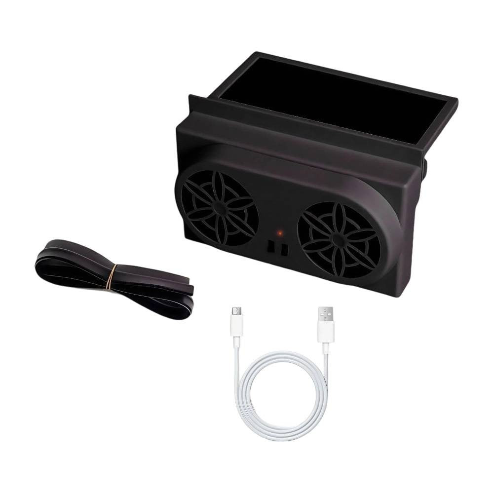 Solar Window Fan for Cars with USB Power for Continuous Air Circulation