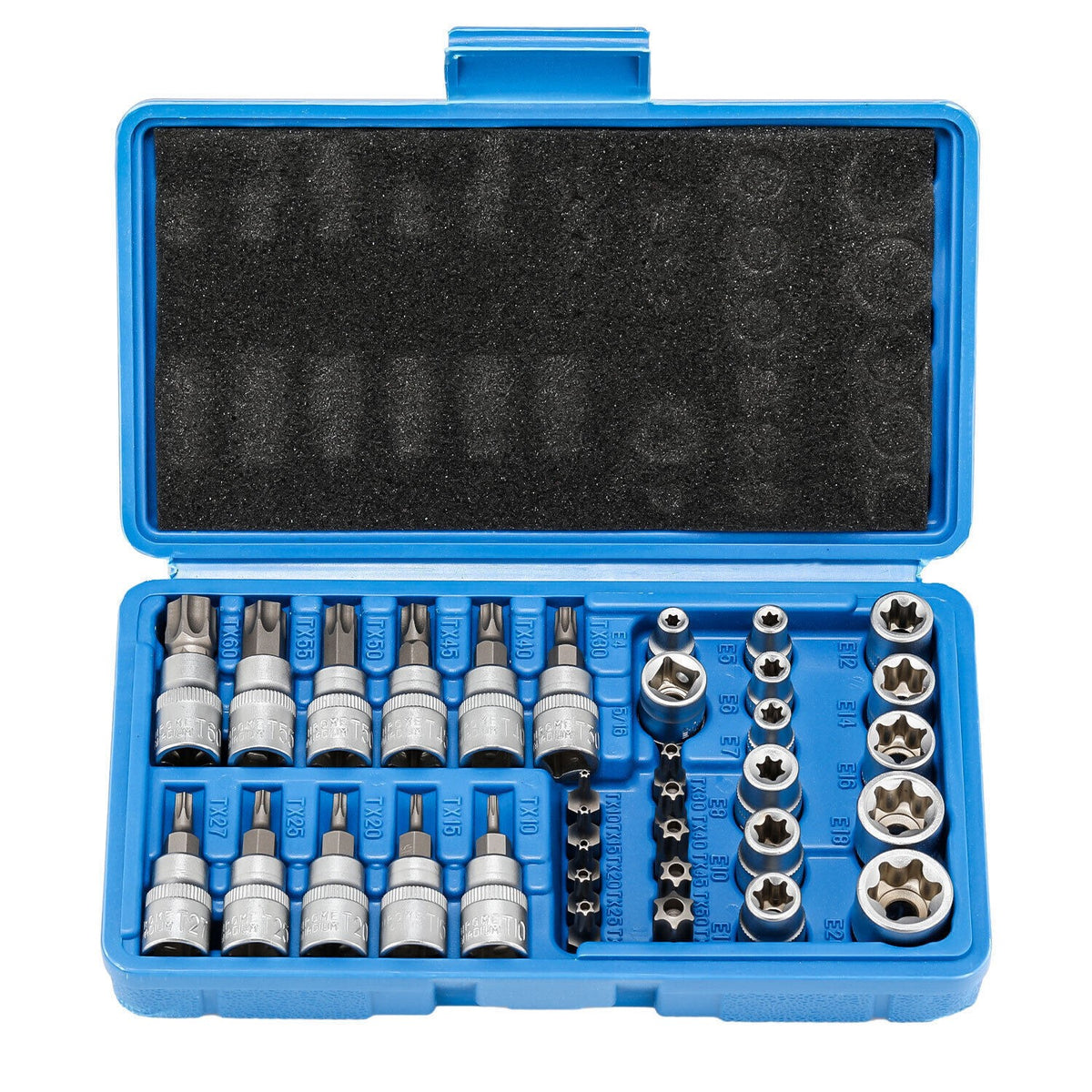 Torx Star Socket & Bit Set Male Female E & T Sockets with Torx Bits + Case 34pcs